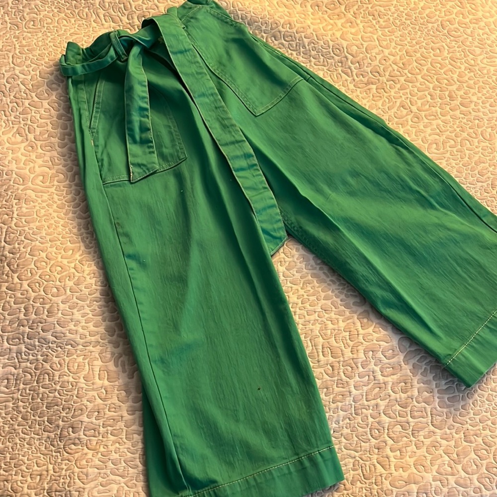 Gianna Bini cropped Emerald Trouser with belt